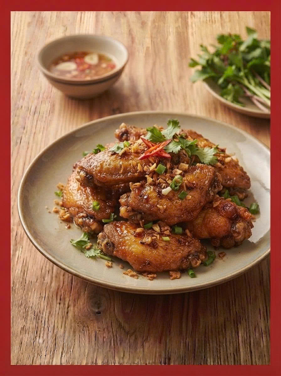 Knusprige Pouletflügel mit Knoblauch-Fischsauce