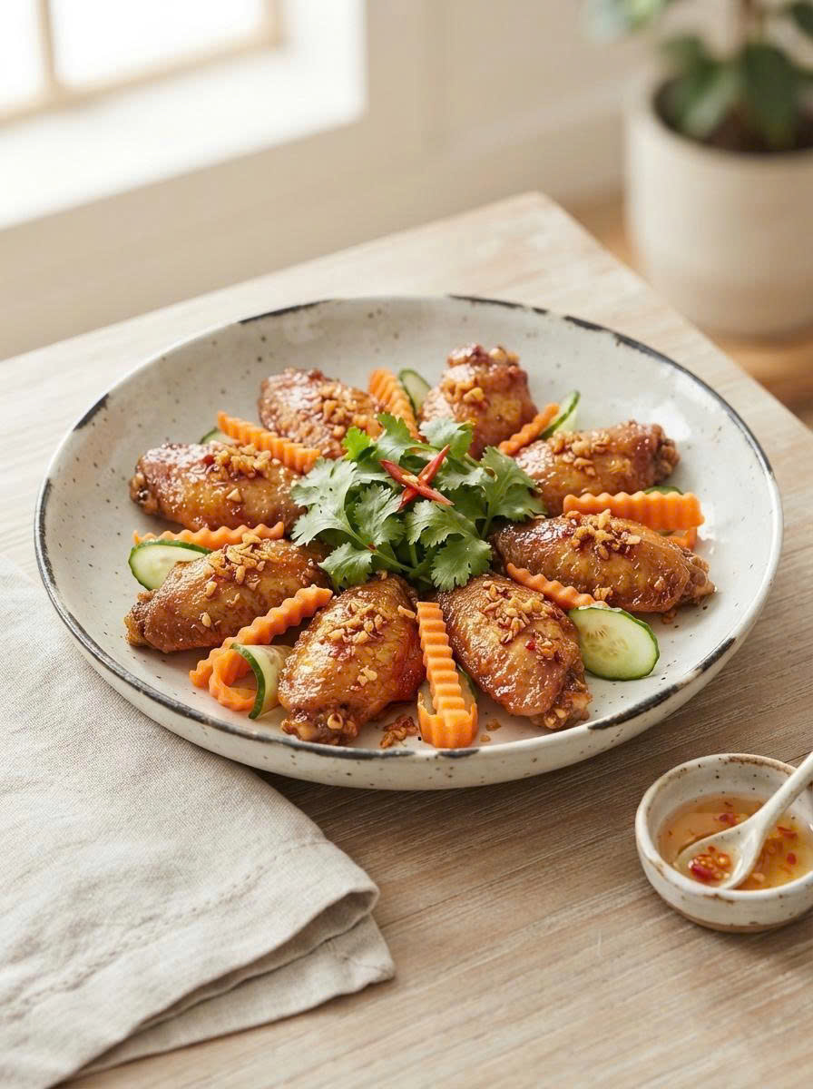 Knusprige Pouletflügel mit Knoblauch-Fischsauce